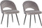 VIVIAN - Eetkamerstoel - Grijs - Fluweel