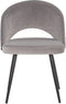 VIVIAN - Eetkamerstoel - Grijs - Fluweel