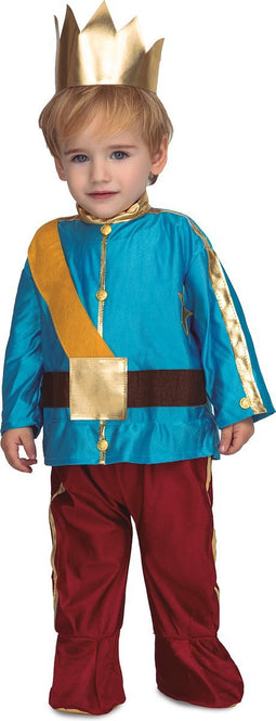 VIVING COSTUMES / JUINSA - Blauwe prins vermomming met kroon voor baby - 7 - 12 maanden