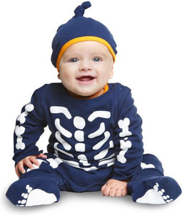 VIVING COSTUMES / JUINSA - Klein blauw skelet kostuum voor baby's - 7 - 12 maanden - Kinderkostuums