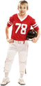 VIVING COSTUMES / JUINSA - Rood American Football kostuum voor mannen - XL - Volwassenen kostuums