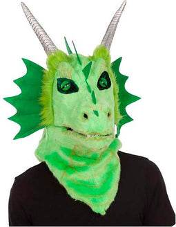 Viving Costumes Met Kaak Mobiel Drakenmasker Groen