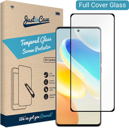 Vivo X80 Pro screenprotector - Full Cover - Gehard glas - Zwart - Just in Case