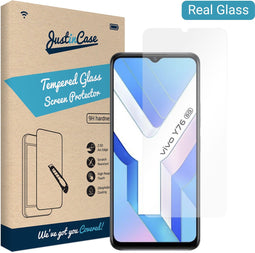 Vivo Y76 screenprotector - Gehard glas - Transparant - Just in Case