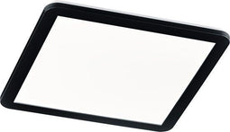 Trio - LED Plafondlamp - 22W - Dimbaar - Warm Wit 3000K - Spatwaterdicht IP44 - Vierkant - Zwart