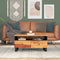 vidaXL - Salontafel - 80x54x40 - cm - massief - acaciahout - en - bewerkt - hout
