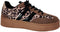 POSH by Poelman LILLY - Dames sneakers - Panterprint - Bruin