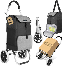 Safe Age® Boodschappentrolley - 45L - Koelvak - Opvouwbaar - Grijs
