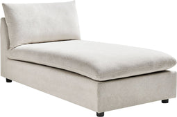 VIZILLE - Chaise longue - Gebroken wit - Polyester