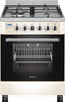 Wiggo WO-E639R(CX) - Vrijstaand Gasfornuis - 4 pitten - 60 cm - 66 Liter - Creme Rvs