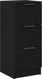 vidaXL - Zwarte - Eikenhouten - Dressoir - 30x30x70 - cm - Gemaakt - van - Houtcomposiet