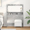 vidaXL - Make-uptafel - met - LED-verlichting - - - Betongrijs, - 100x41x135 - cm
