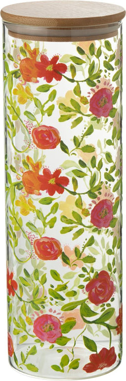J-Line voorraadpot Bloemen - glas - mix - large