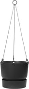 Elho Greenville Hangschaal 24 - Hangpot voor Buiten - 100% Gerecycled Plastic - Ø 23.5 x H 20.5 cm - Living black