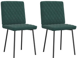 vidaXL - Eetkamerstoelen - 2 - st - fluweel - donkergroen