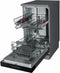 Whirlpool WSFC3M27X - Vrijstaand - Slimline (45 cm) - 10 couverts - Roestvrijstaal