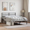 vidaXL - Bedframe - met - hoofdbord - metaal - zwart - 150x200 - cm