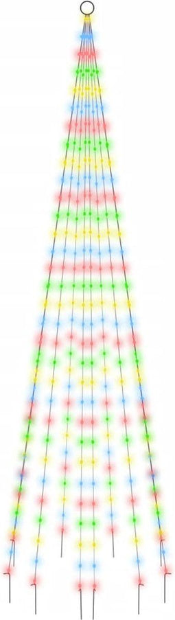 vidaXL - Vlaggenmast - kerstboom - 310 - LED's - meerkleurig - 300 - cm