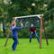 AXI 4-in-1 SportsFun in Bruin/Wit - 4-in-1 Frame voor schommel, voetbal, volleybal en tennis - Schommelframe met net voor diverse sporten - FSC hout