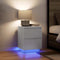 vidaXL - Nachtkastjes - met - led-verlichting - 2 - st - 38x34x50 - cm - wit
