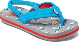 Reef Little Ahi - Slippers - Gewatteerde banden - Lichtblauw - Grijs - Wit - Rood