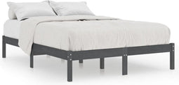 vidaXL - Bedframe - massief - grenenhout - grijs - 120x200 - cm