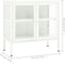 vidaXL - Dressoir - 70x35x70 - cm - staal - en - glas - wit