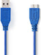 Nedis USB 3.2 Gen 1 - USB-A Male naar USB Micro-B Male - 5 Gbps - 0.50 m - Blauw