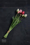 Tulpen boeket - roze / creme - 47cm - gemengd boeket - tulp - voorjaar - tulpenboeket - voorjaar decoratie - kunst tulpen - nep tulpen