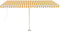 vidaXL - Luifel - handmatig - uittrekbaar - met - LED - 450x350 - cm - geel - en - wit