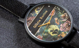 Olivia Burton Varsity Matte Black & Gold - OB16VS05 - Dameshorloge - Zwart - Goud - 38 MM - Lederen band