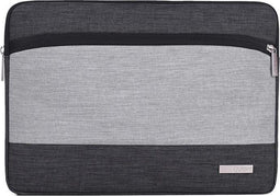 Laptophoes 15.6 Inch - Hoes Geschikt voor o.a MacBook 2021 16 Inch - Laptop Sleeve - Zwart/Grijs