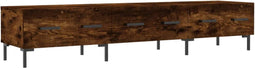 vidaXL - Tv-meubel - 150x36x30 - cm - bewerkt - hout - gerookt - eikenkleurig