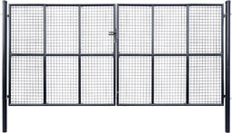 vidaXL - Gaaspoort - 400x200 - cm - gegalvaniseerd - staal - grijs
