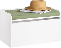 SoBuy KMB80-W - Speelgoedkist - Opbergdoos met Lade & Wielen - Wit