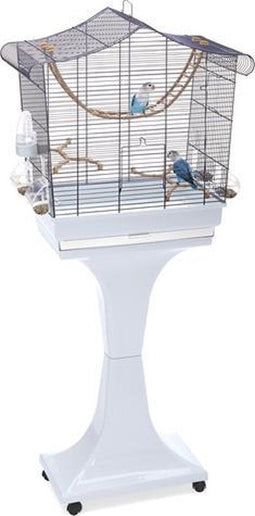 Imac Vogelkooi Sofia - Vogelkooi - Hoge onderbak schuiflade - Lichtgrijs 62,5x33x61 cm