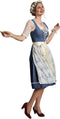 Dressforfun Midi-Dirndl Kleinwalsertal model 2 - Verkleedkleding kostuum - Elegante vetersluiting - Blauw (XXL)