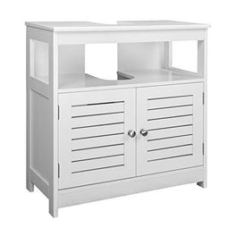 Esituro SBP0023 - Onder wastafel kast - 2 deuren - MDF - 60 x 60 x 30 cm - Landelijke stijl - Wit
