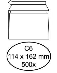 Hermes - Envelop C6 114x162mm - Zelfklevend 80gr wit - (500 stuks)