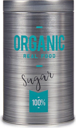 Tin Cirkelvormig Suiker Grijs Blik (10,4 x 18,2 x 10,4 cm)