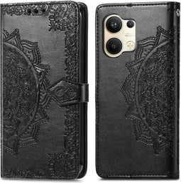iMoshion Hoesje Geschikt voor Oppo Reno 9 Pro (5G) / Reno 9 (5G) Hoesje Met Pasjeshouder - iMoshion Mandala Bookcase - Zwart