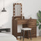 vidaXL - Kaptafel - met - LED - Verlichting - Bruin - Eiken - 50x41x140 - cm