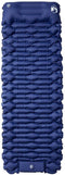 vidaXL - Kampeermatras - met - kussen - zelfopblazend - 1-persoons - marineblauw