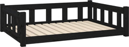 vidaXL - Hondenmand - 105,5x75,5x28 - cm - massief - grenenhout - zwart