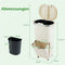Coast Afvalscheidingsbak Beige – 38L Prullenbak met 3 Vakken, Pedaal en Wielen – 43 x 29 x 74,5 cm