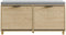 SoBuy - Schoeiselbank met opbergruimte - Licht eiken - 100x24x50 cm - 2 deuren - Max. belasting 237