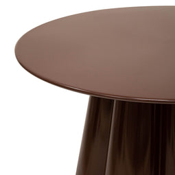 Kick bijzettafel Ida - Design - Ronde blad en sculpturaal onderstel - Bruin