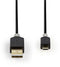 Nedis CCBW60500AT10 - USB A naar USB 2.0 micro kabel - 100 cm - Grijs