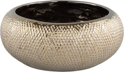 PTMD Helly Gold Ceramic Pot Round Wide Low L