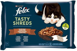 FELIX Tasty Shreds met eend en kalkoen - 4x 80g